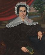 Erastus Salisbury Field Woman with a Green Book painting